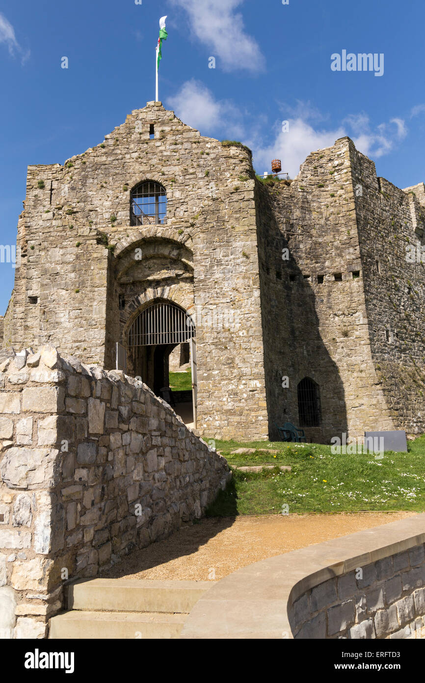 Oystermouth Castle near Swansea South Wales UK Stock Photo