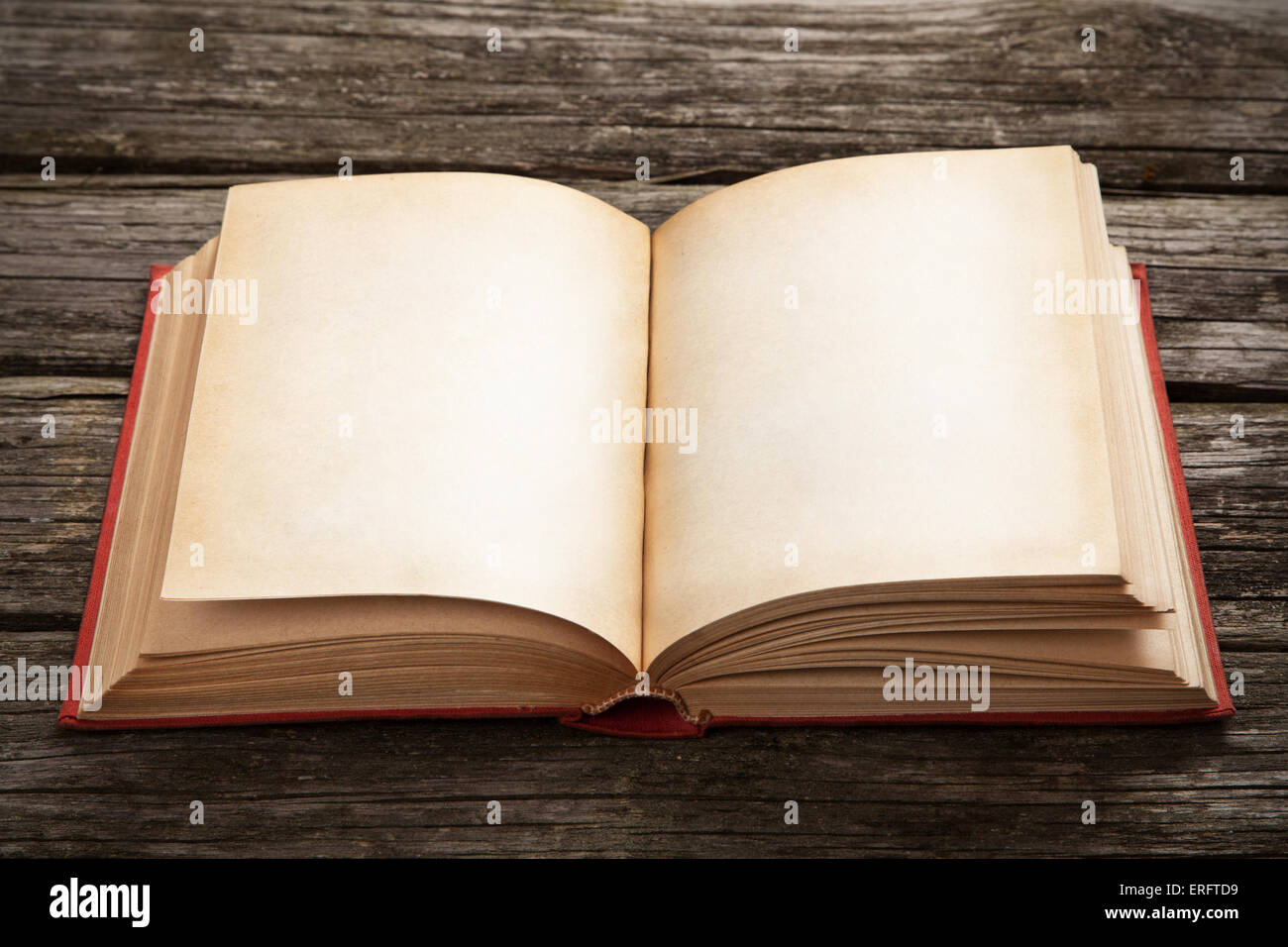 Old open book Stock Photo