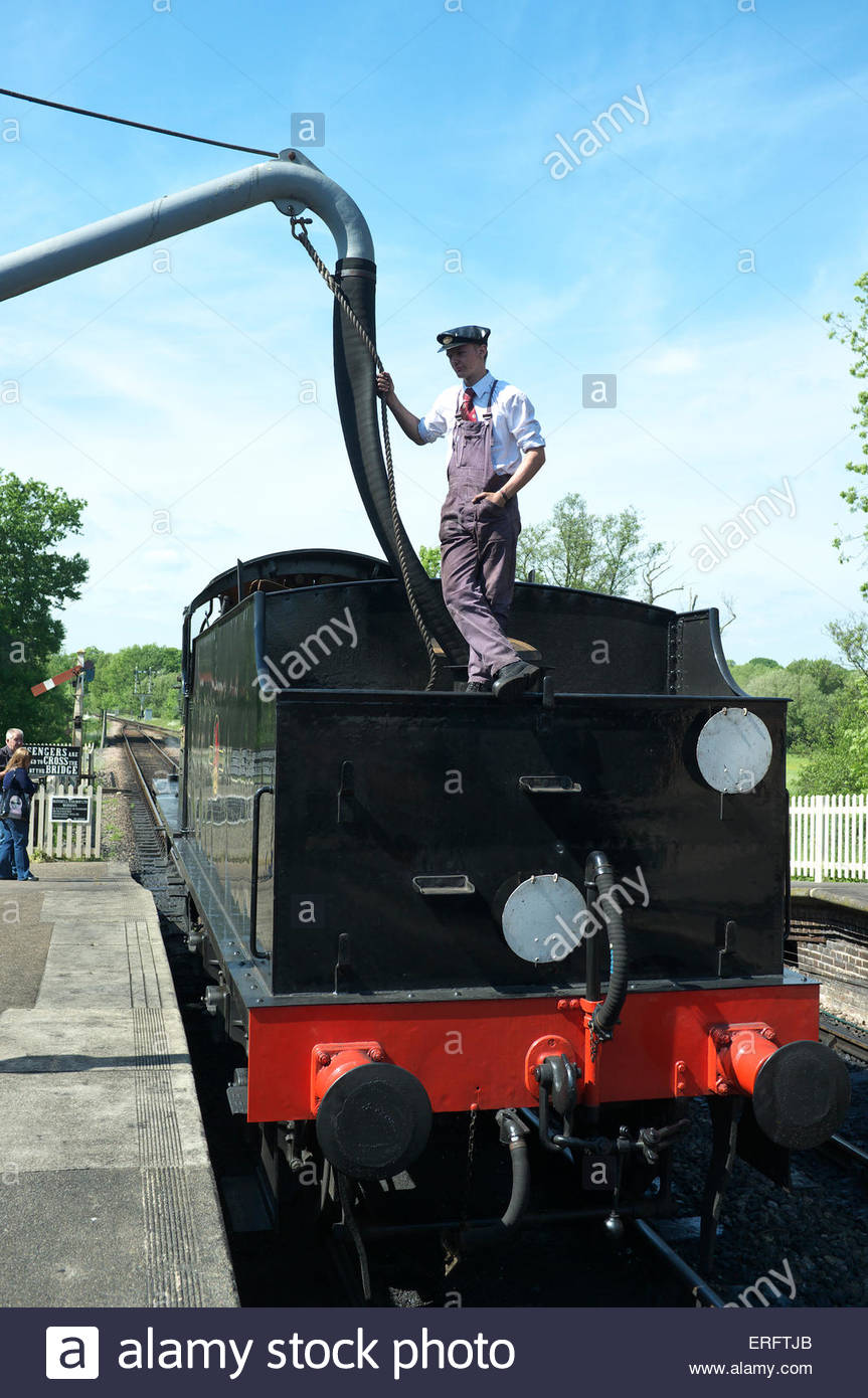 Steam Train Filling Water High Resolution Stock Photography and Images