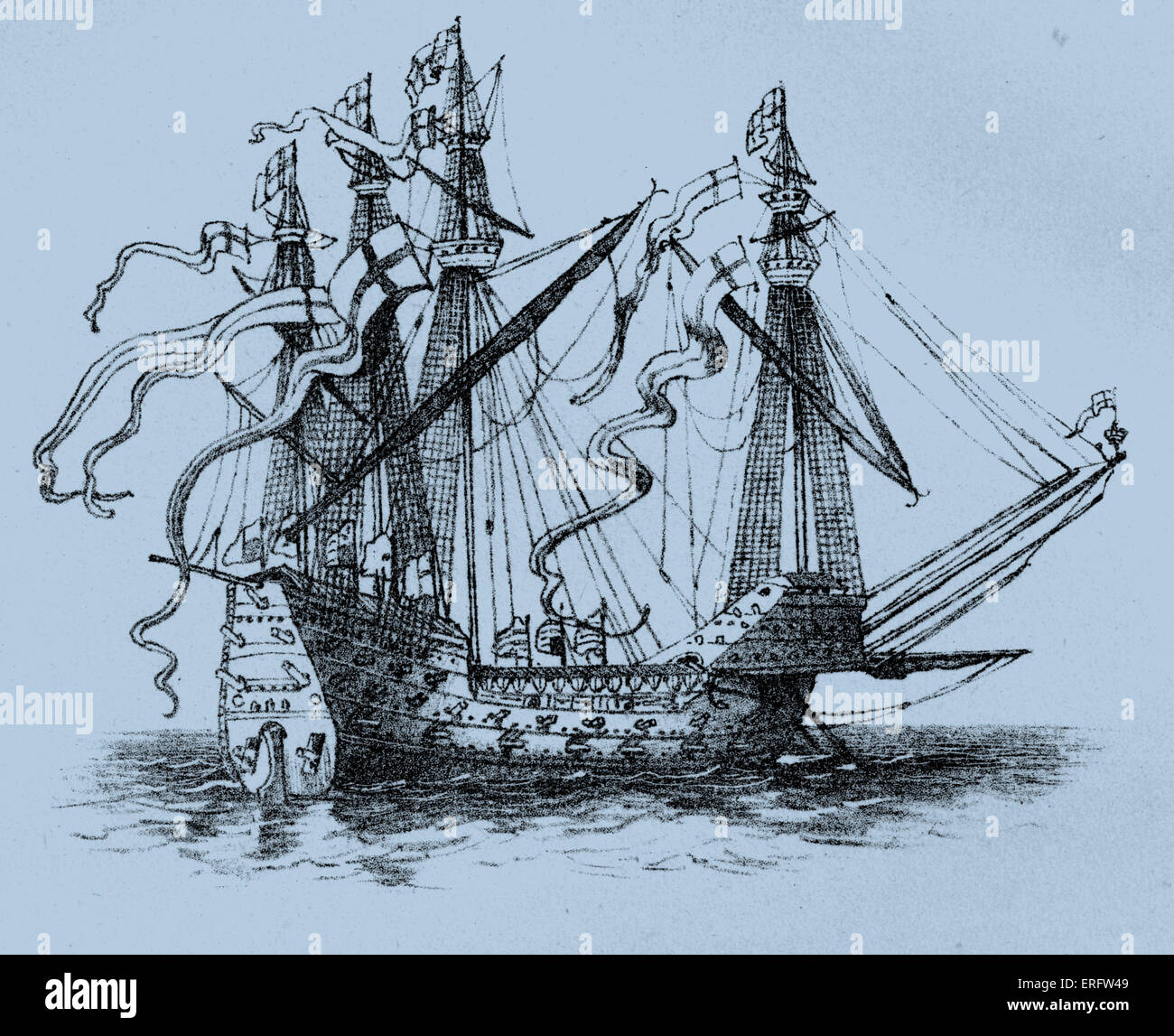 The 'Great Harry' was built at Woolwich and launched in 1514, during ...