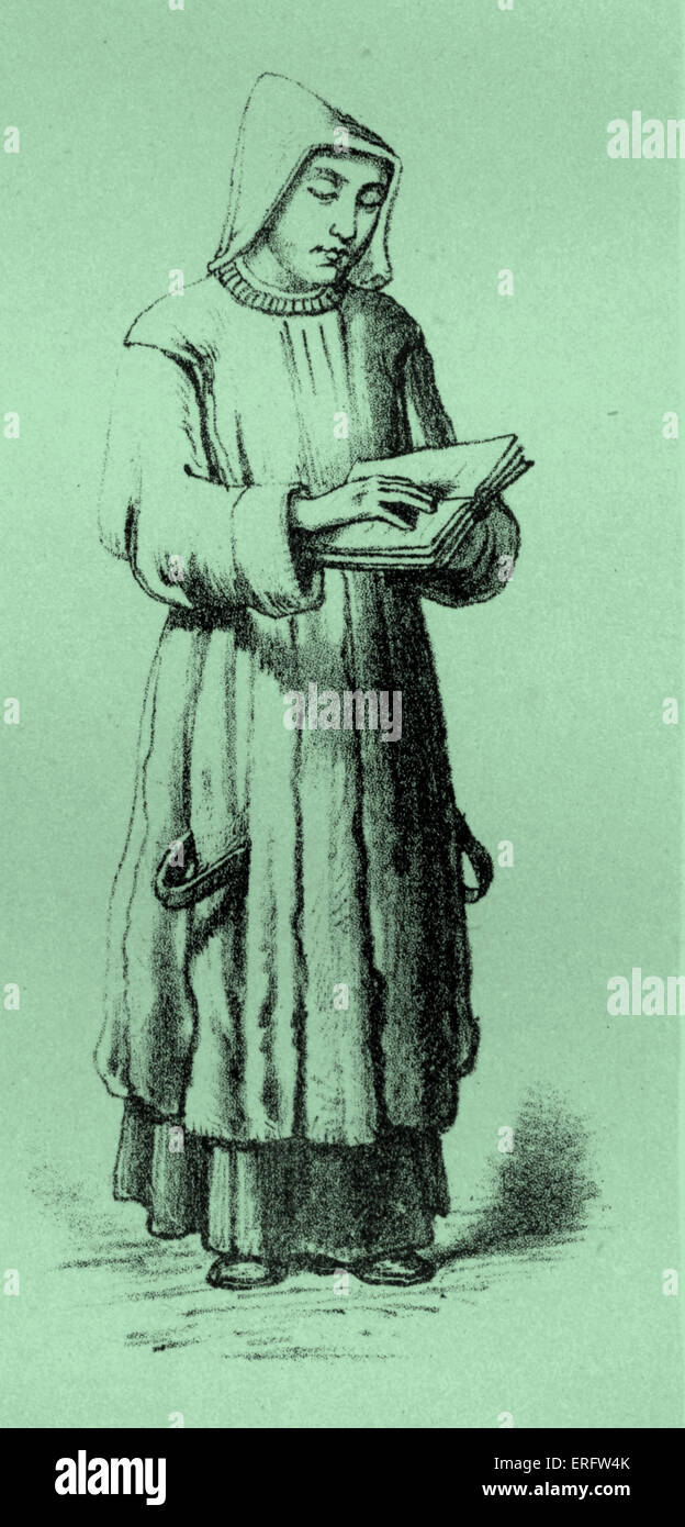 A Carthusian monk, a member of a  Roman Catholic religious order of enclosed monastics. The order was founded by Saint Bruno of Stock Photo