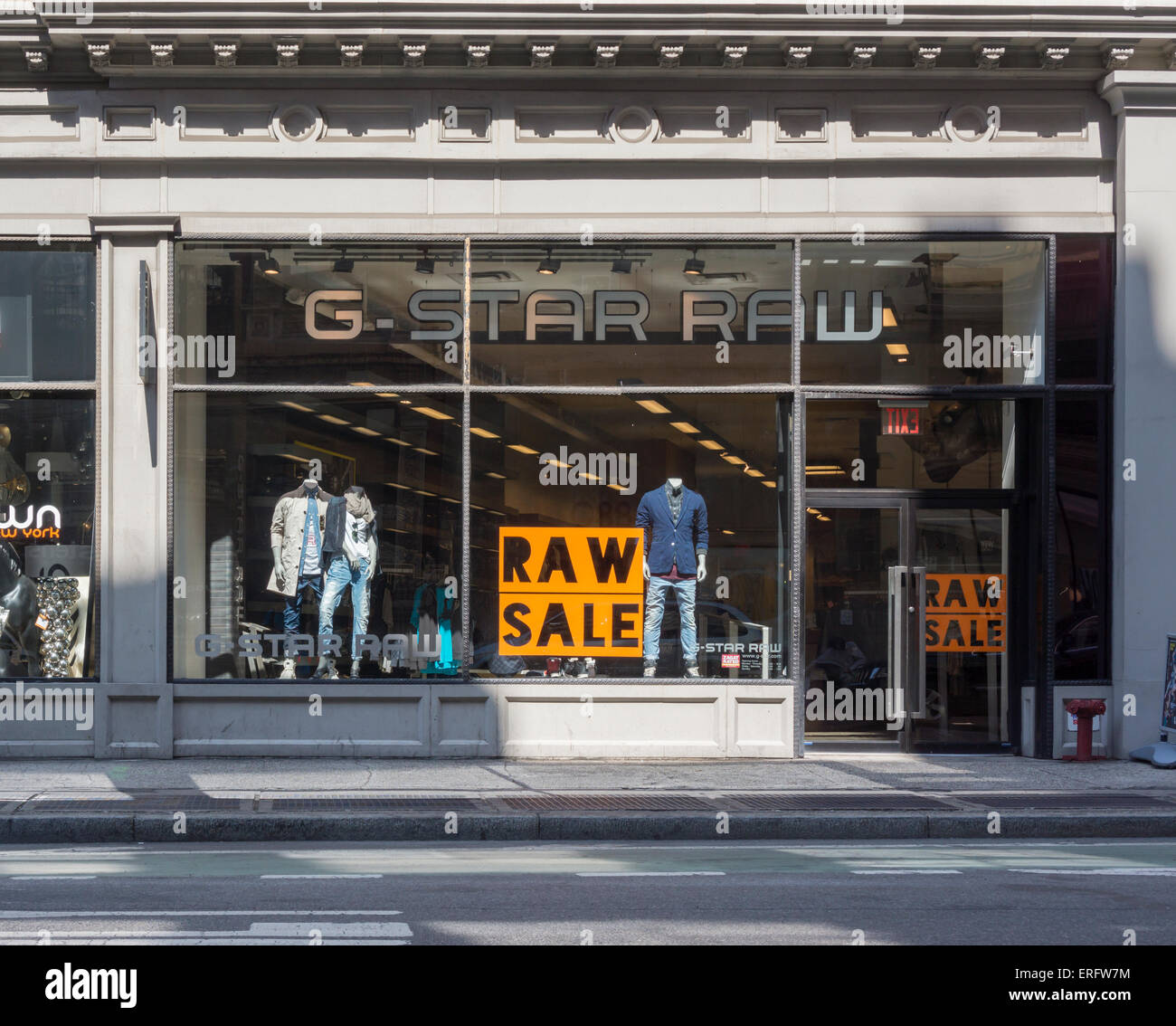 A retail store of the Dutch designer clothing company G-Star RAW in New York on Saturday, May 30, 2015. (© Richard B. Levine) Stock Photo