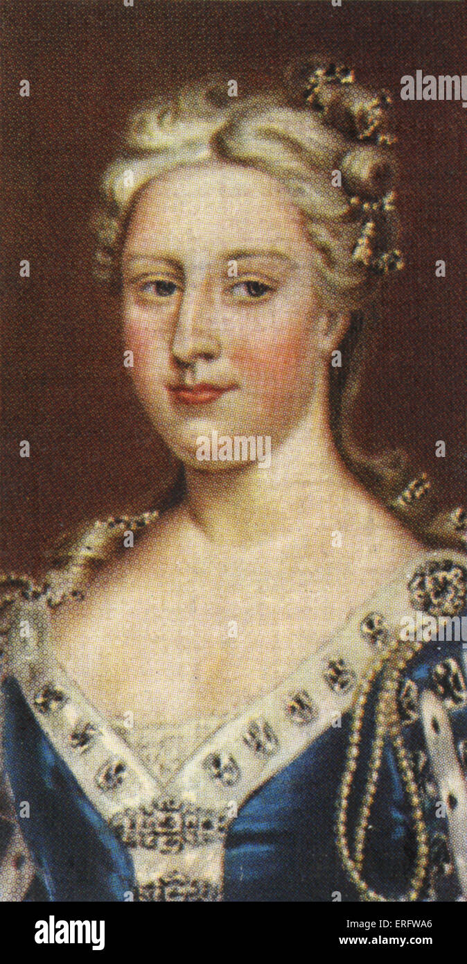 Carolin of Ansbach portrait  (1683 - 1737). Caroline was married to George II and had political control in his Court. From Stock Photo