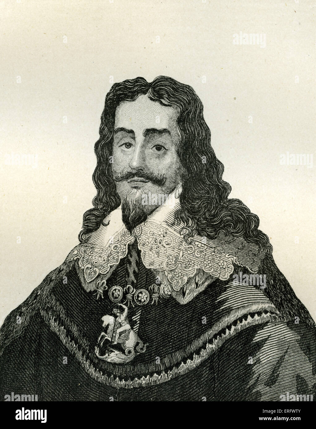 Charles I (1600 – 1649) was King of England, Scotland and Ireland from March 27, 1625 until his execution. His last years were Stock Photo