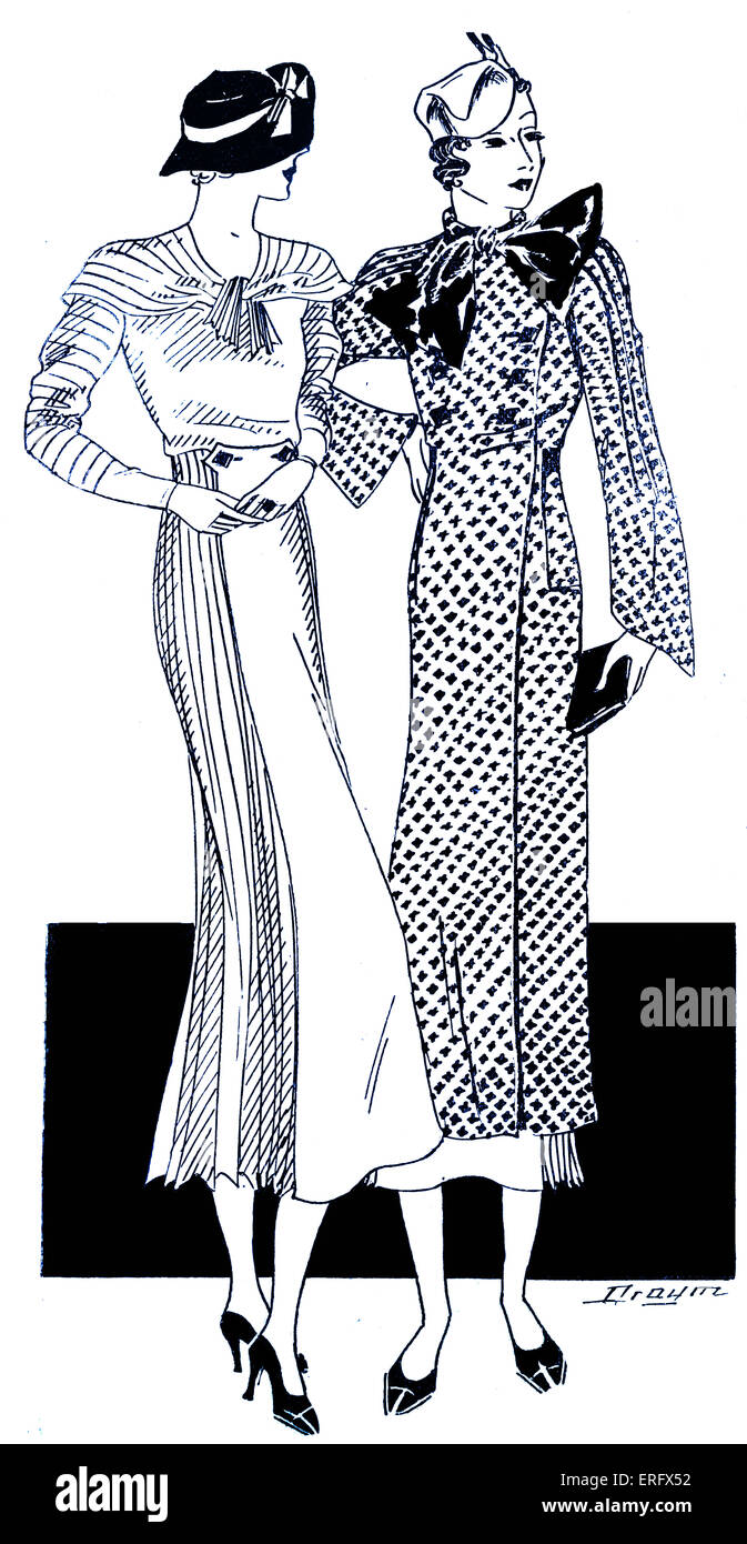 La Femme Chez Elle -tailored dresses from 1933 Stock Photo
