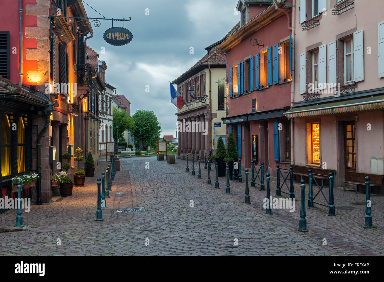 Evening in Kaysersberg, Alsace, France. Stock Photo