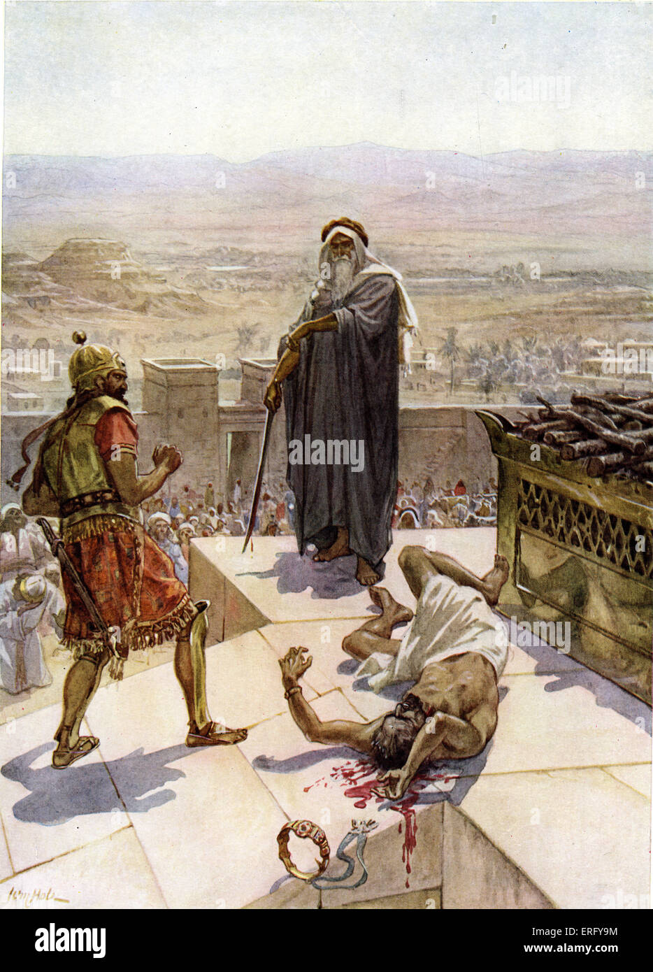 Samuel slaying Agag before the Lord at Gilgal. I Samuel 15 3233