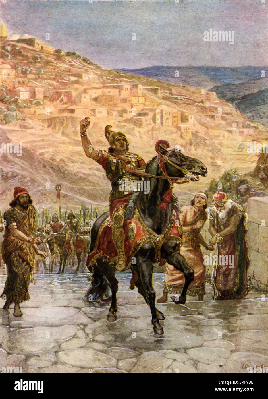 The Assyrian Rabshakeh demanding the surrender of Jerusalem. During