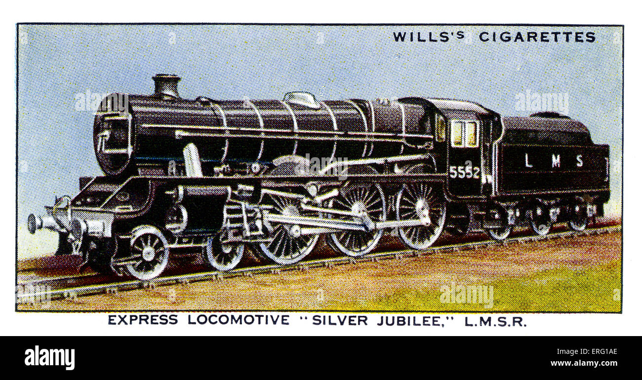 Express Locomotive 'Silver Jubilee'. London, Midland & Scottish Railway. 4-6-0 Three cylinder passenger engine, completed May Stock Photo