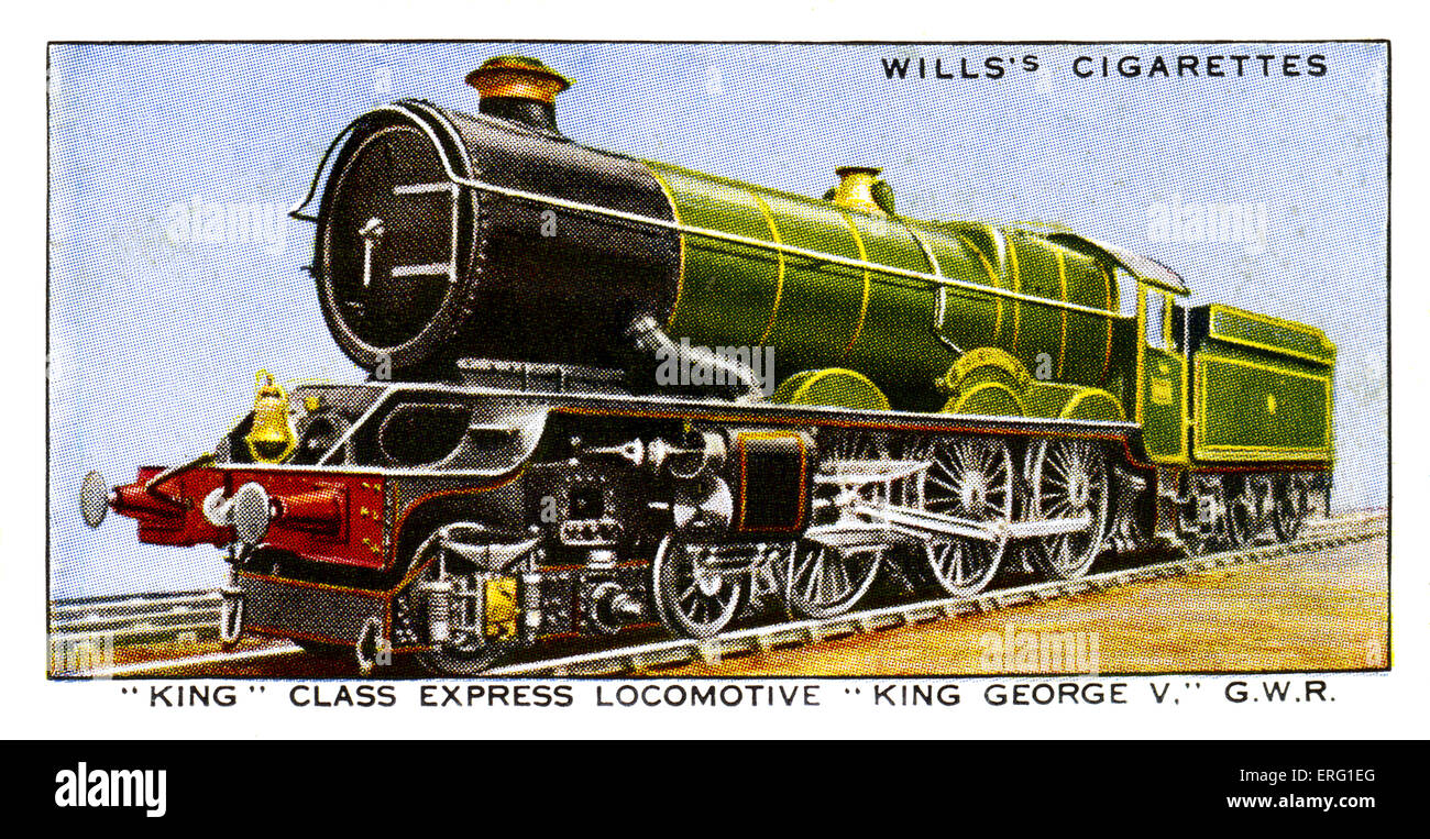 'King George V' Express Locomotive. A 4-6-0 'King Class' express locomotive on the Great Western Railway. American railway Stock Photo