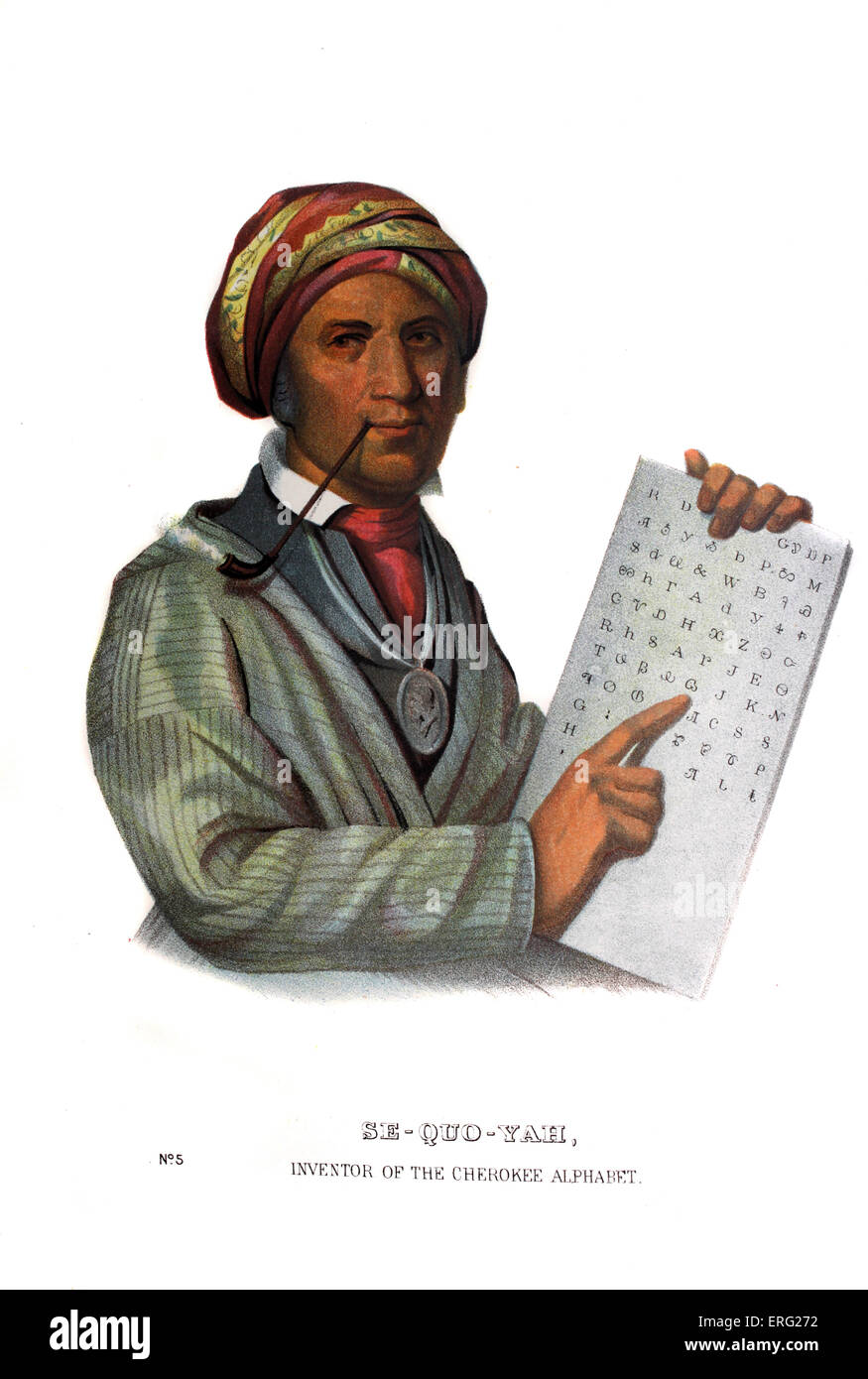 Sequoyah syllabary portrait hi-res stock photography and images - Alamy