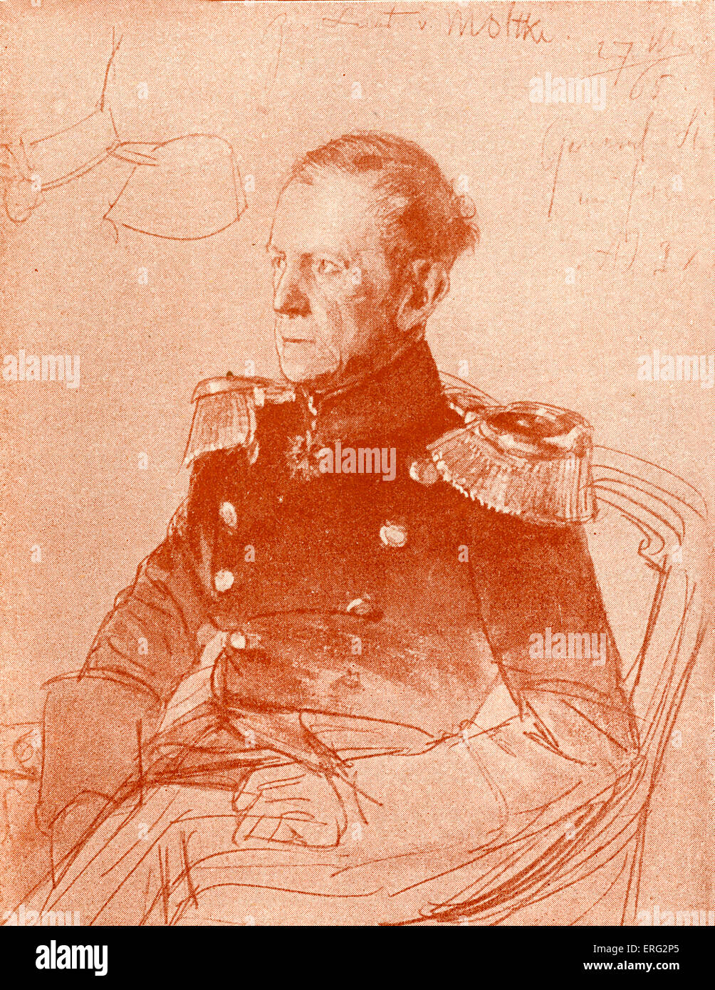 General Chief of Staff Count Helmut von Moltke, Chief of Staff to the Prussian army 26 October 1800 -24 April 1891. Stock Photo