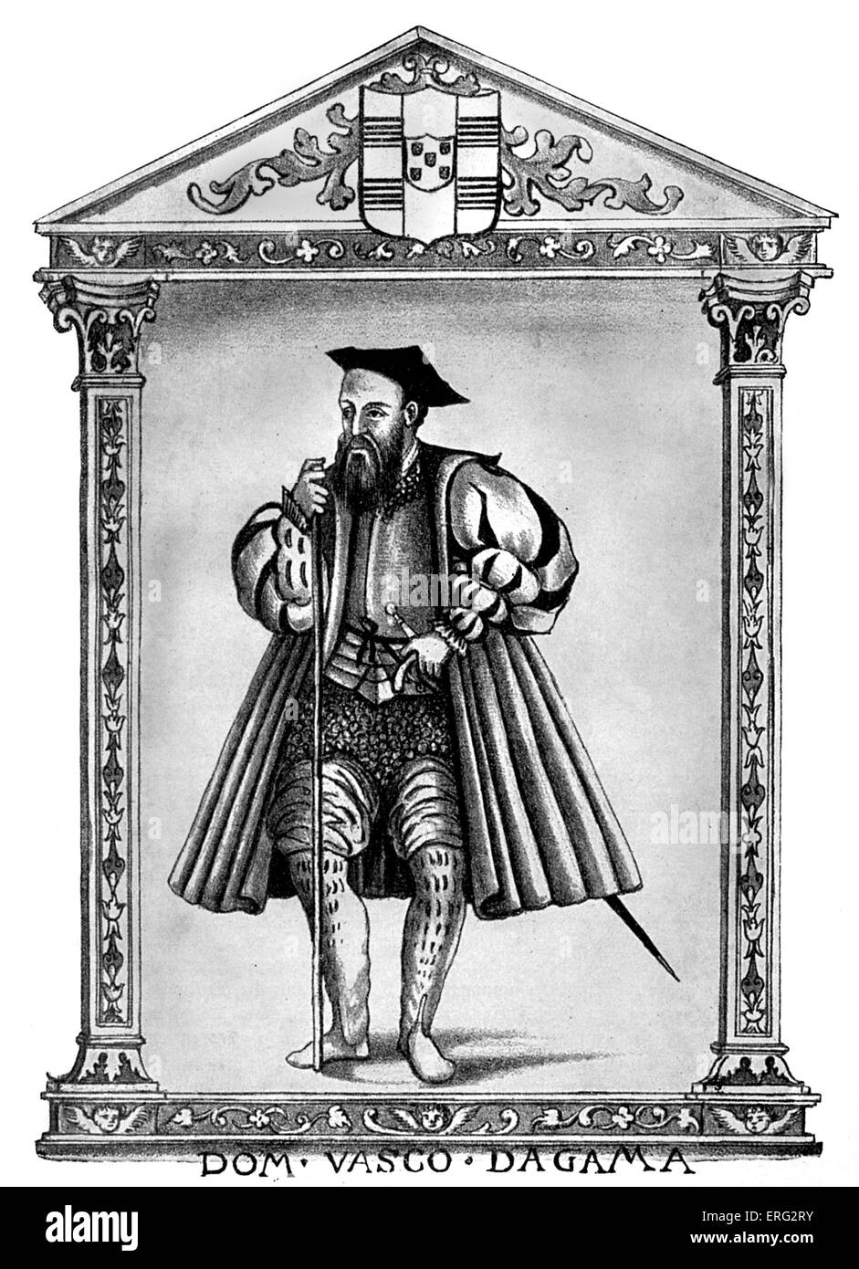 Vasco de Gama, in 'Lendas da India par Gaspar Correa'.  VdG Portuguese explorer 1460 - 24 December 1524. Stock Photo