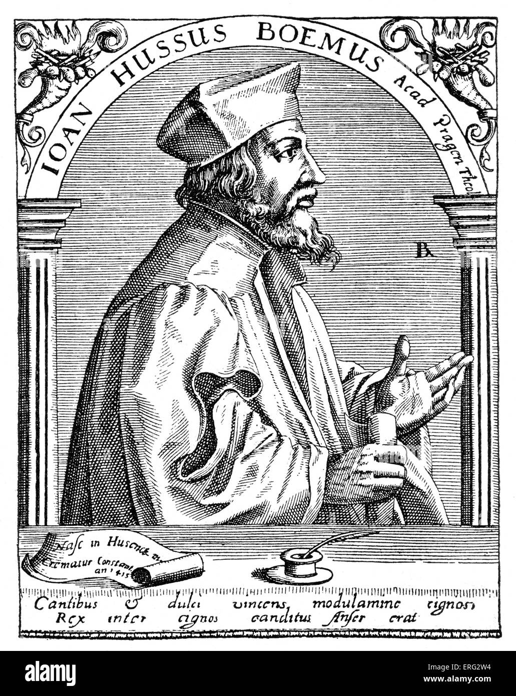 John / Jan  Huss.  Czech Catholic priest, church reformer and academic 1372 - 6 July 1415. Stock Photo