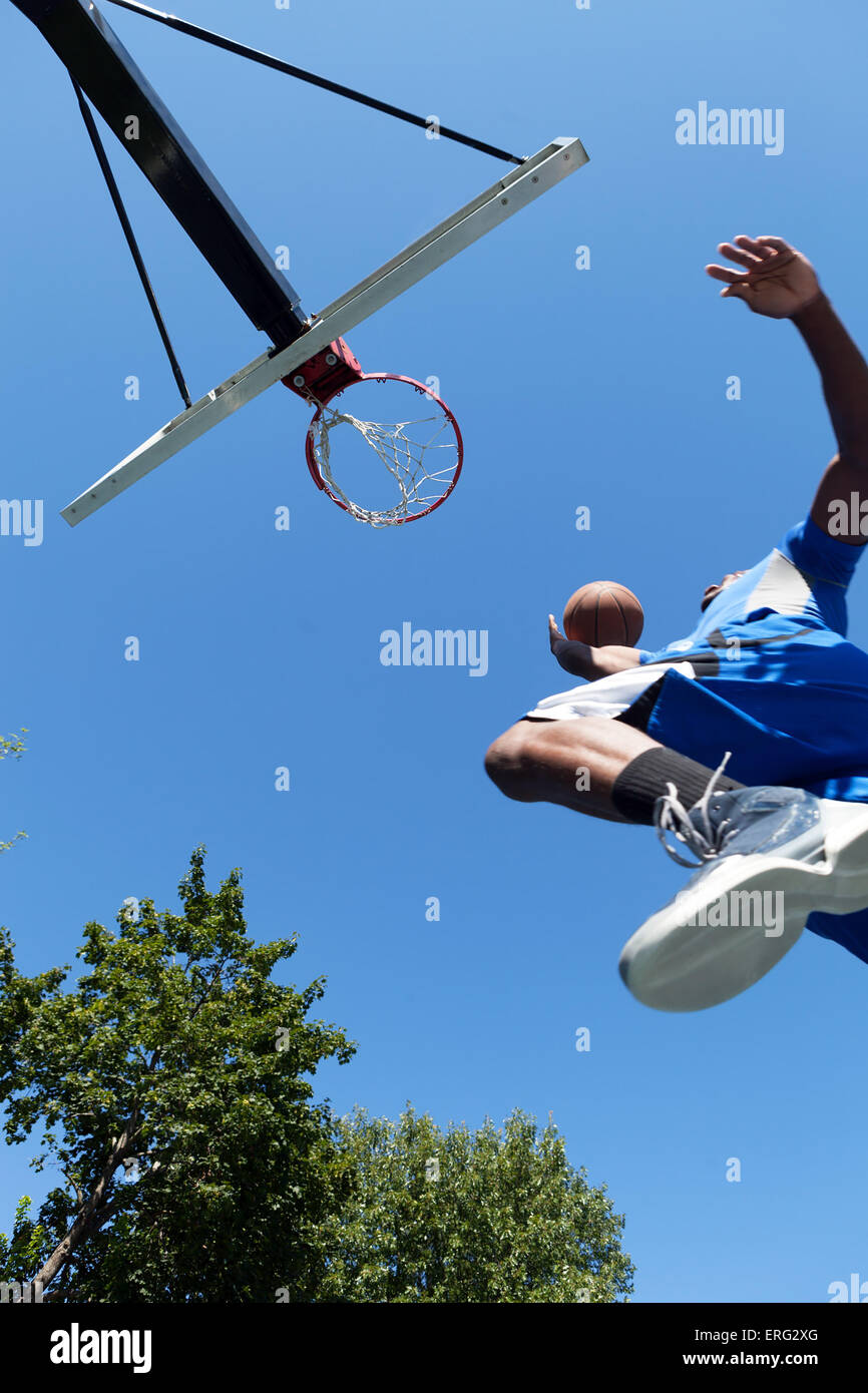 Basketball Dunk from Below Stock Photo