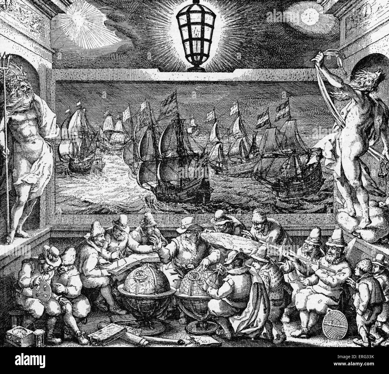 Allegorical presentation of Dutch Seamanship, 18th century. Stock Photo