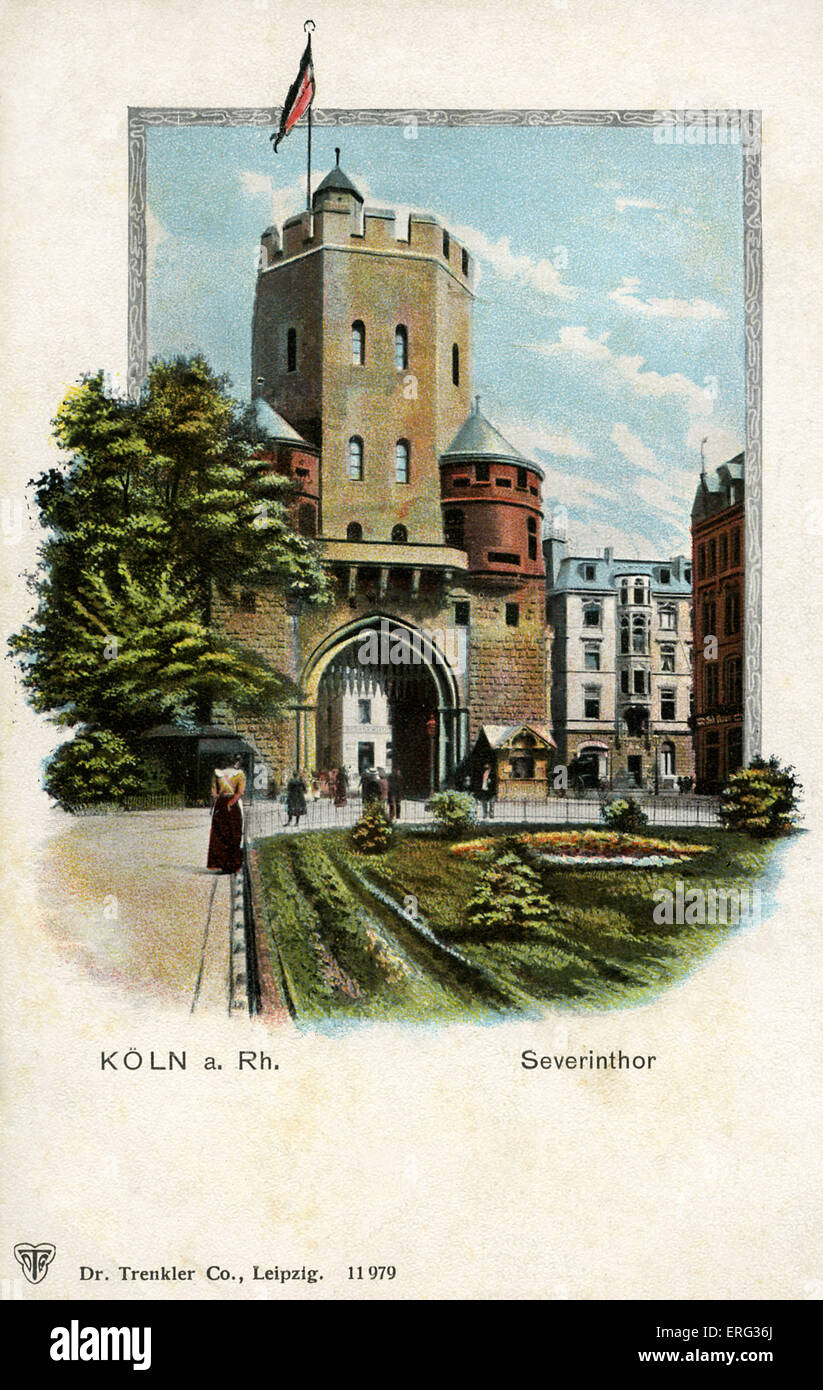 Cologne, Germany, early 20th century. Severinthor.  Postcard. Stock Photo