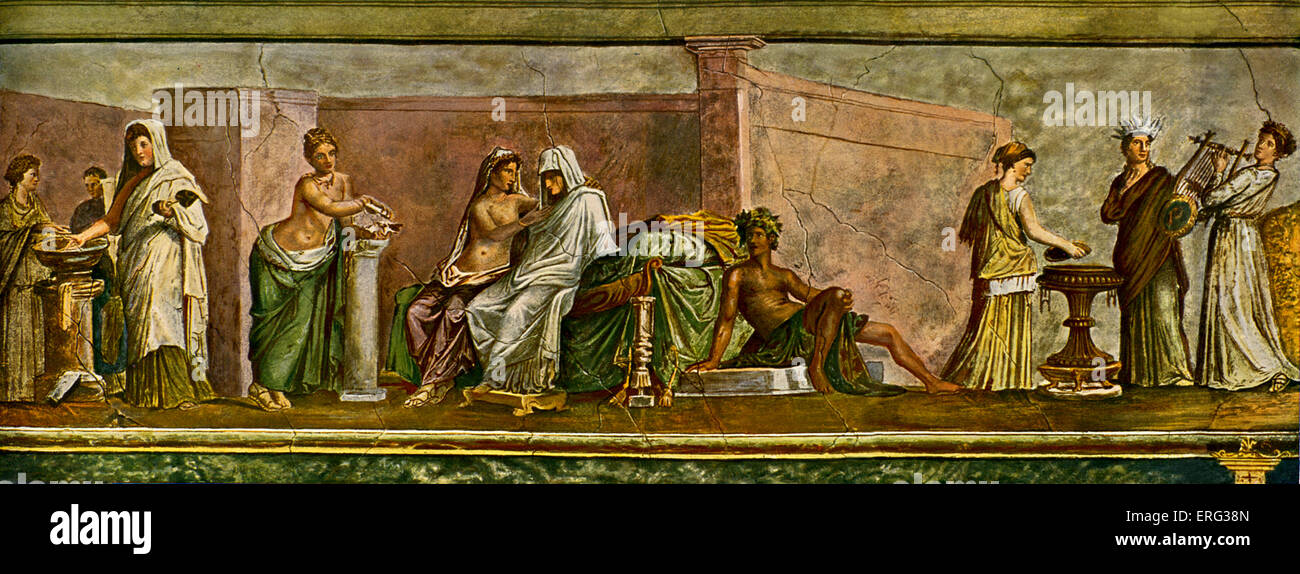 The 'Aldobrandini Wedding'. Roman fresco named after its first owner, Cardinal Cinzio Passeri Aldobrandini (d. 1 January 1610). Thought to be the wedding of Peleus and Thetis, the parents of Achilles. Stock Photo