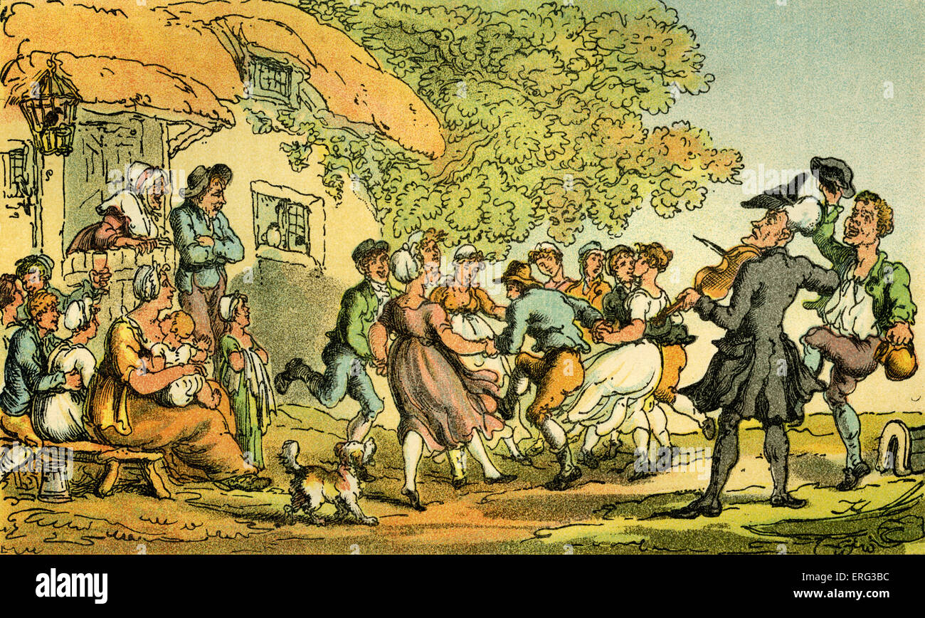 'Dr Syntax - rural sports', illustration by Thomas Rowlandson from 'Doctor Syntax's Tour in Search of the Picturesque'  by Stock Photo