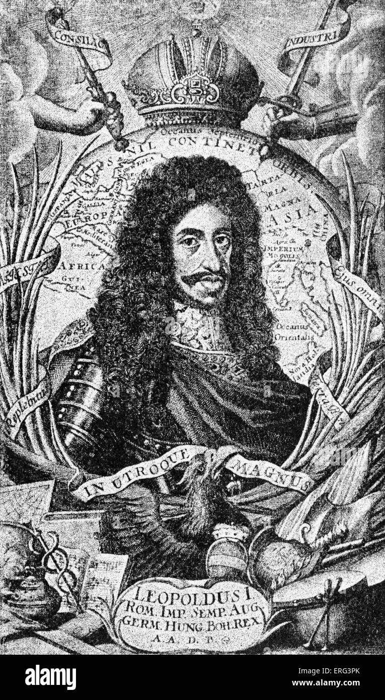 Leopold I, Holy Roman Empoeror 9 June 1640 - 5 May 1705. Stock Photo