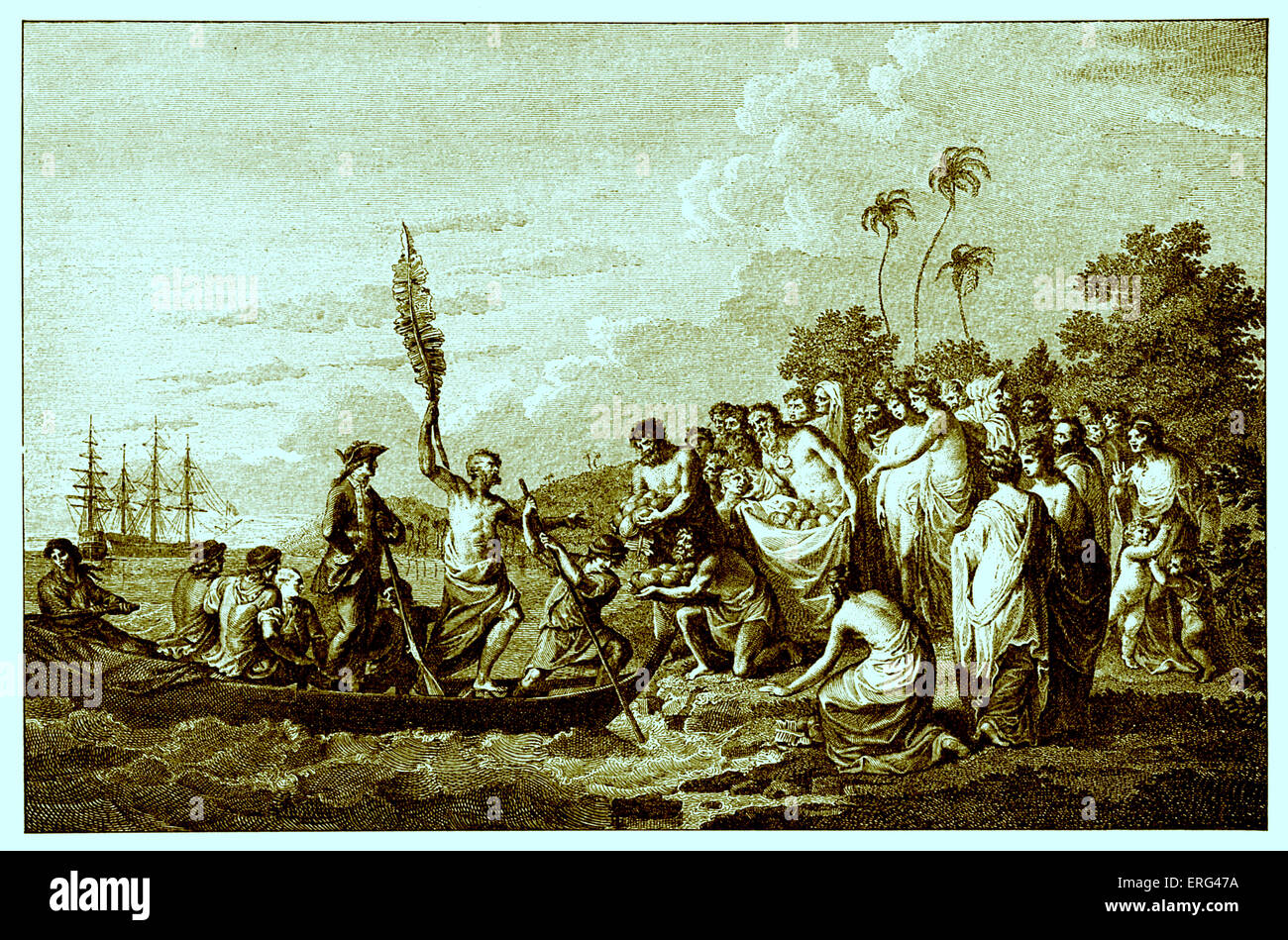 Captain Cook 's landing on the Friendly Islands, modern Tonga, greeted