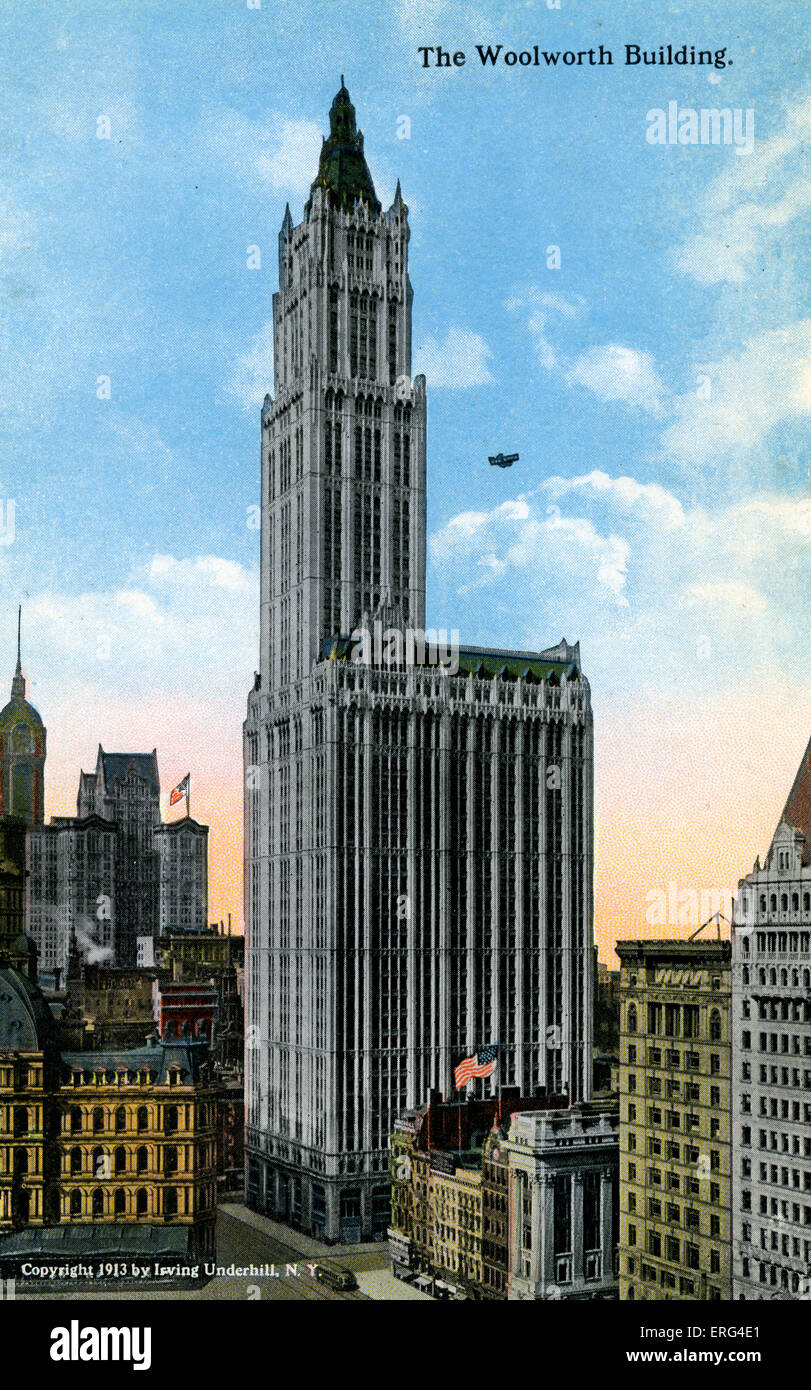 New York: The Woolworth Building. 1913 Stock Photo
