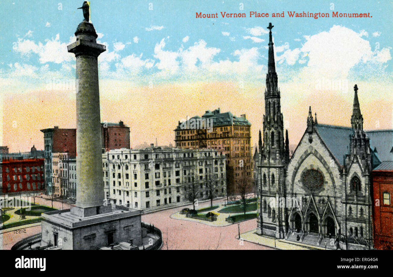 Baltimore Mount Vernon Place, showing the Washington Monument and