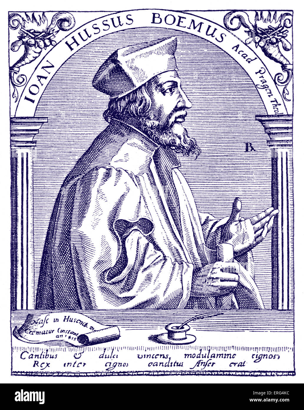 John Huss.  Czech Catholic priest, church reformer and academic 1372 - 6 July 1415. Stock Photo