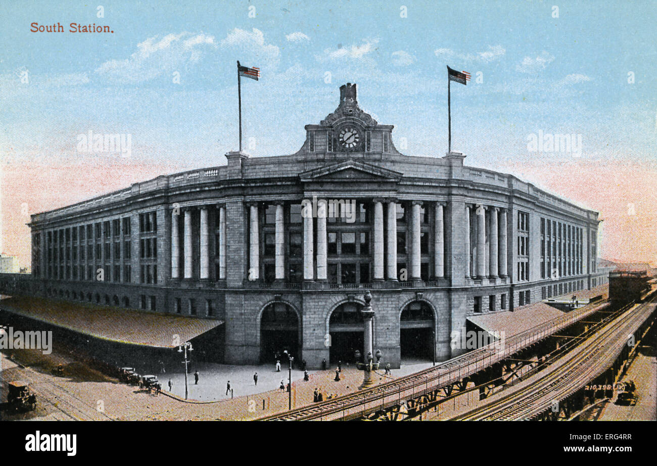 Boston: South Station. Photo taken c.1900s Stock Photo