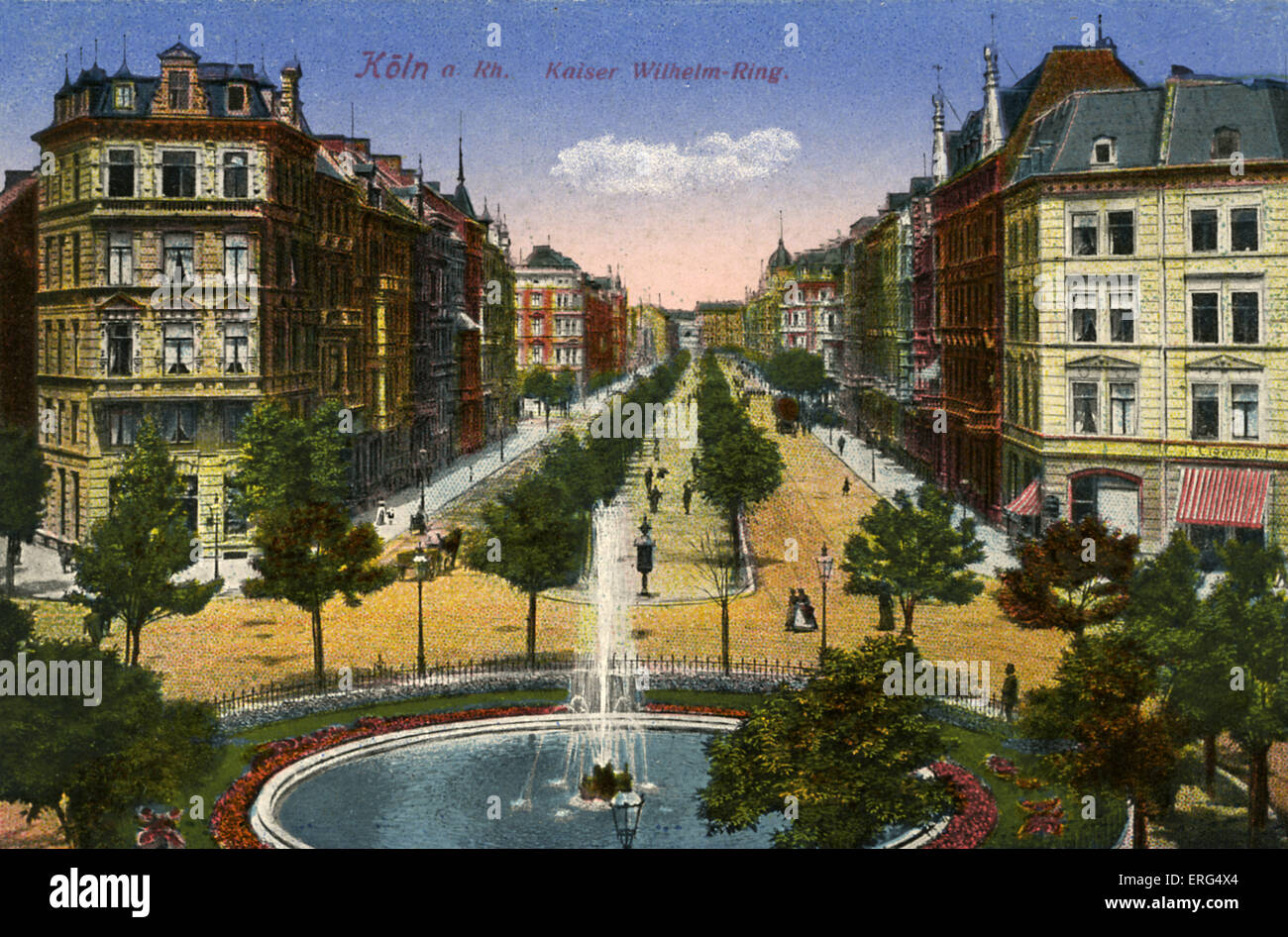 Cologne, Germany, early 20th century. Kaiser Wilhelm-Ring. Postcard. Stock Photo