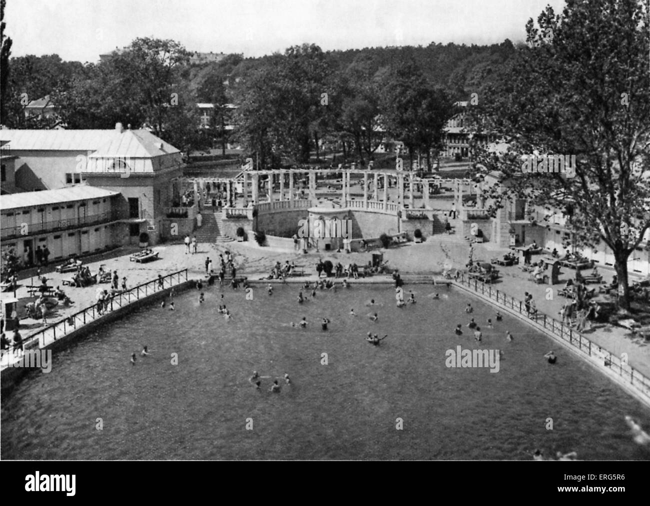 Thermal baths, Bad Vöslau, Austria. 1920s. Spa town in Lower Austria, 35 km south of Vienna. Stock Photo