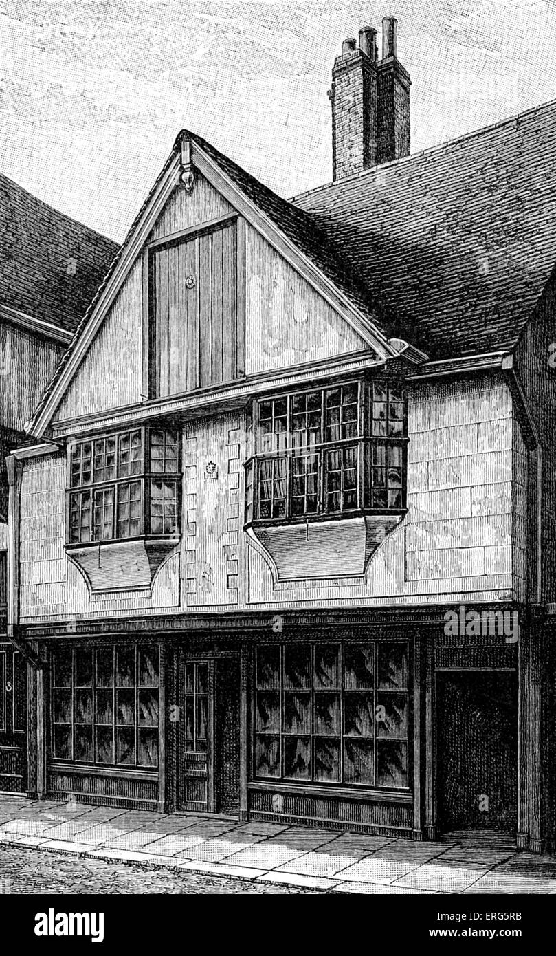 House of Huguenot Silk Weaver, Canterbury, Kent, England. 17th century. By end of 17th century, thousands of French Huguenots Stock Photo