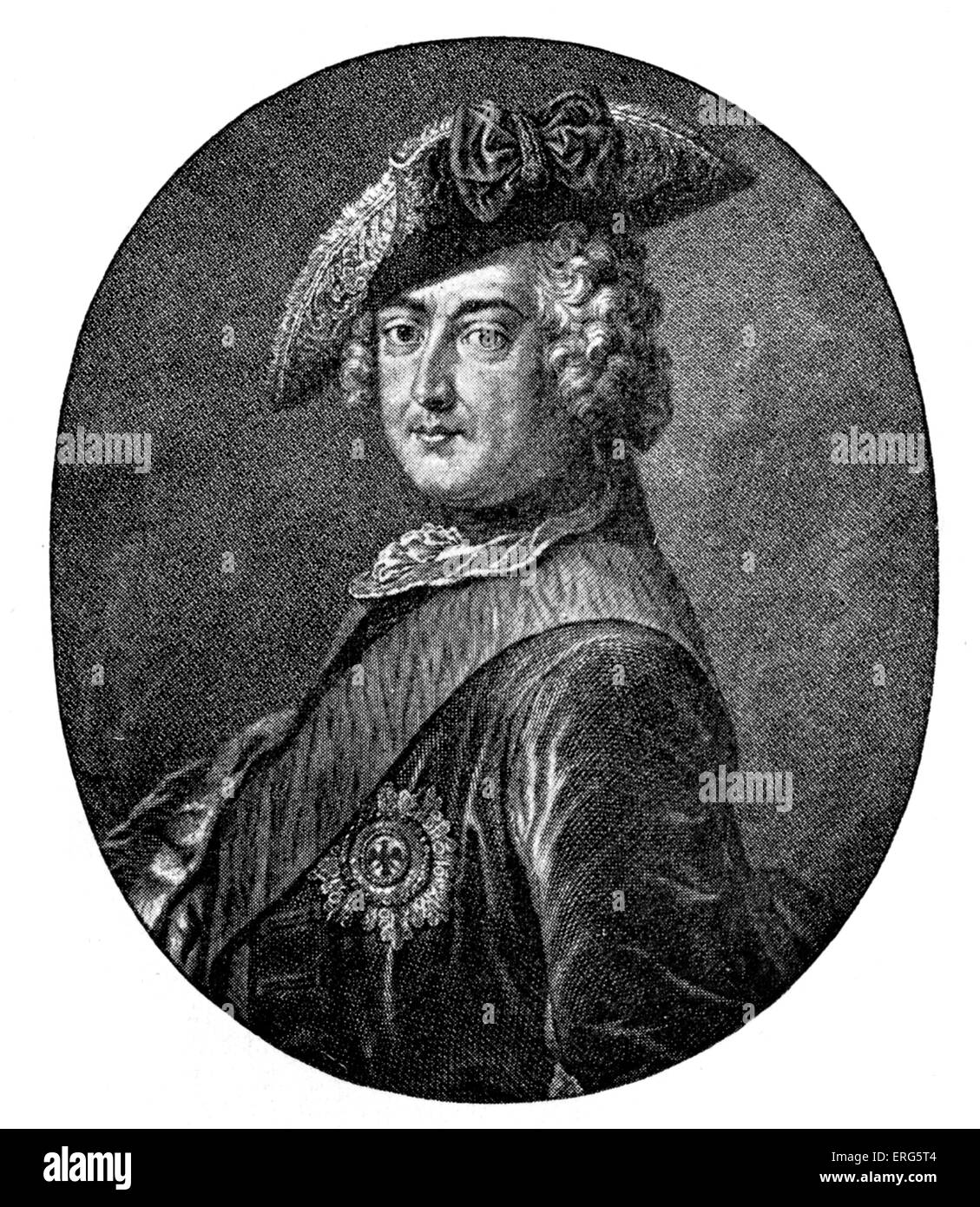 Frederick II, King of Prussia, from 1740–1786. Member of the Hohenzollern dynasty. Also known as Frederick the Great (Ger: Stock Photo