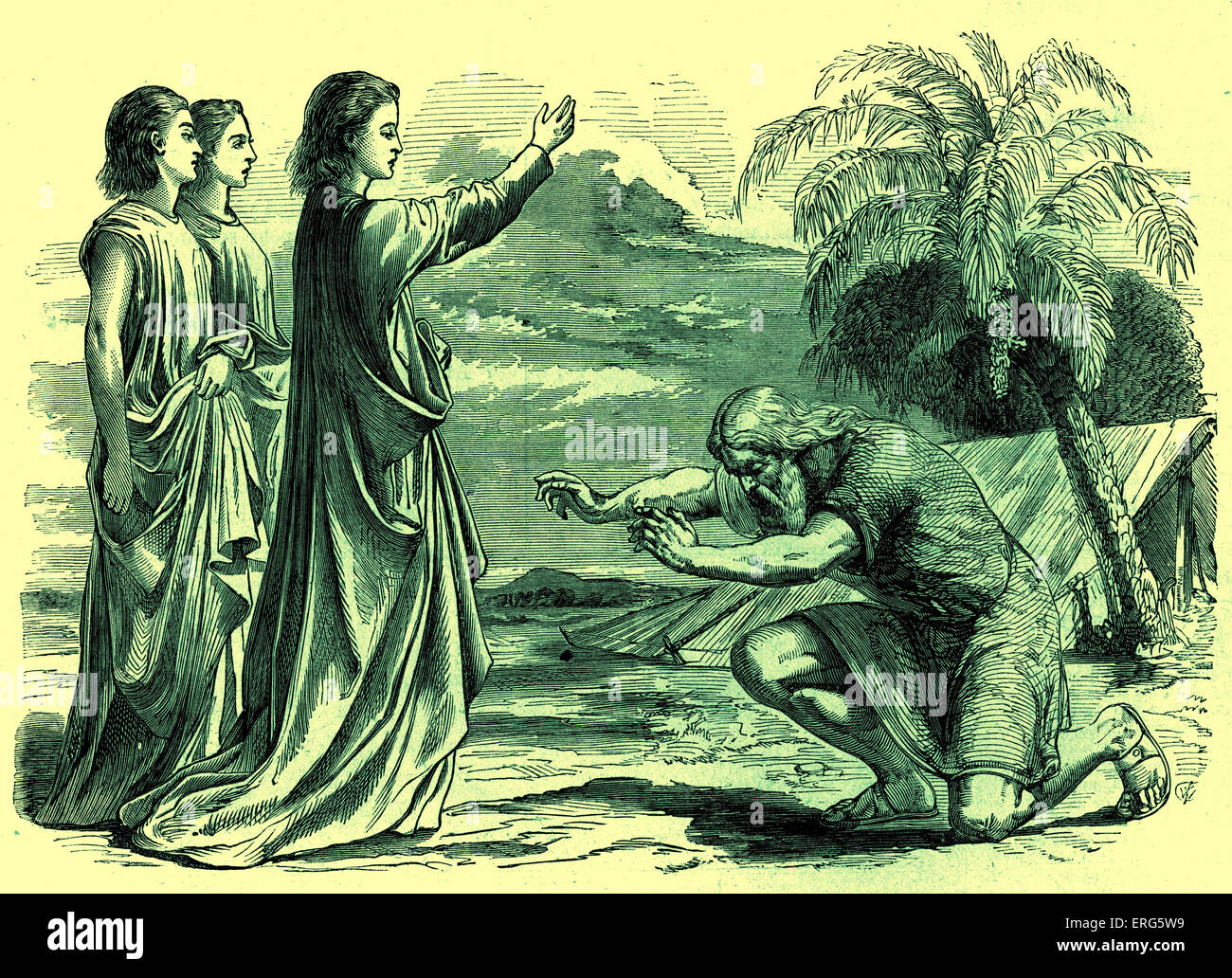 Abraham and the three angels Abraham is told that his wife Sarah will