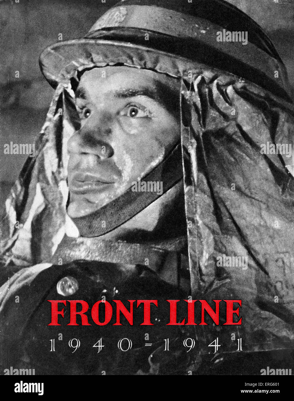 World War 2 information book - front cover. Entitled: Front Line 1940- 41, The Official Story of the Civil Defence of Britain. Stock Photo