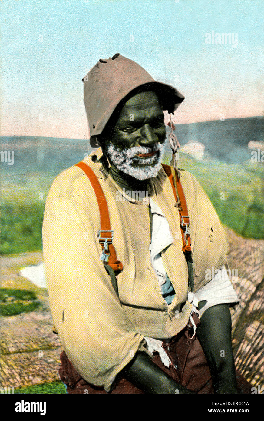 Portrait of a black man on an early twentieth century American postcard, captioned 'Uncle Tom'. Uncle Tom is a term derived from Harriet Beecher Stowe's 1852 novel Uncle Tom's Cabin, and refers to a black person who is subservient to white people. Published by Adolph Selige Pub. Co., St. Louis. Stock Photo