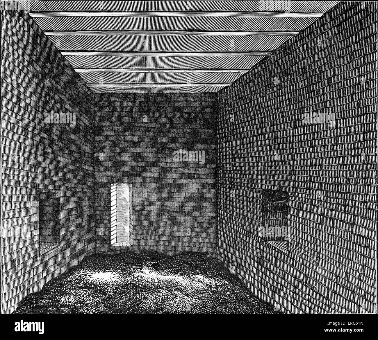 'Interior of a partially restored cliff-dweller's house'. The Anasazi were known to have constructed large communal habitations Stock Photo