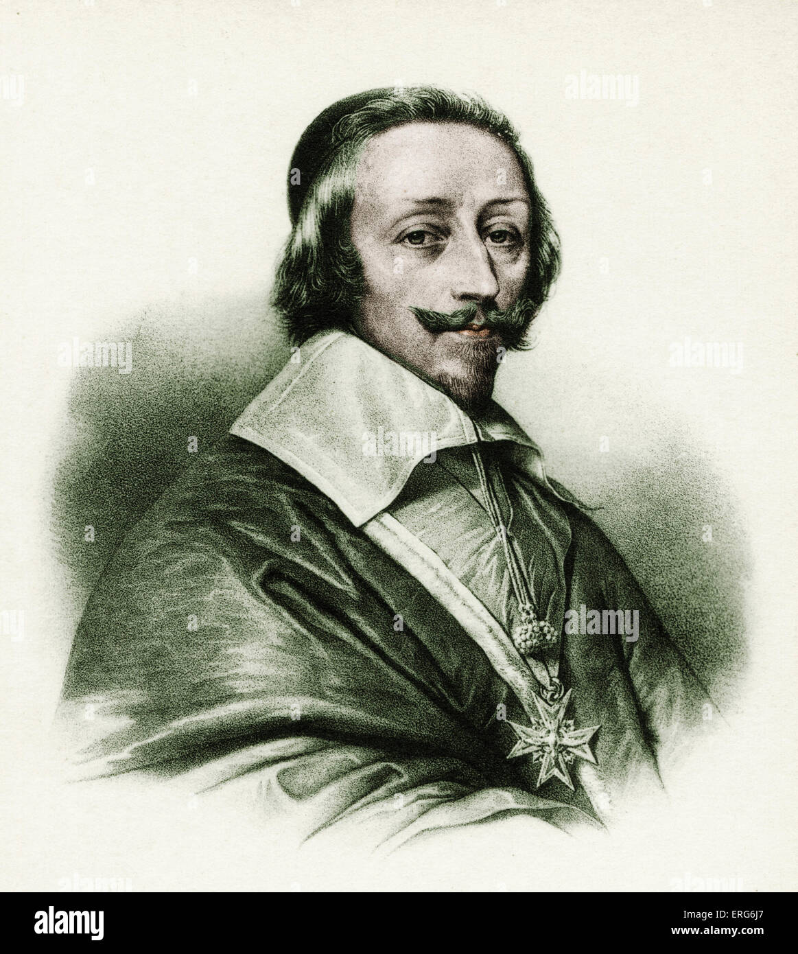 Cardinal Richelieu, Armand-Jean du Plessis. Minister of Louis XIII, (1585-1642). Stock Photo