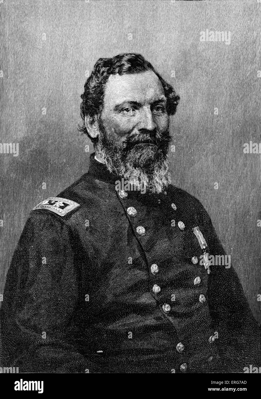 Major General John Sedgwick, after a photograph. Union Army general in the American Civil War, 13 September, 1813 – 9 May, 1864. Stock Photo