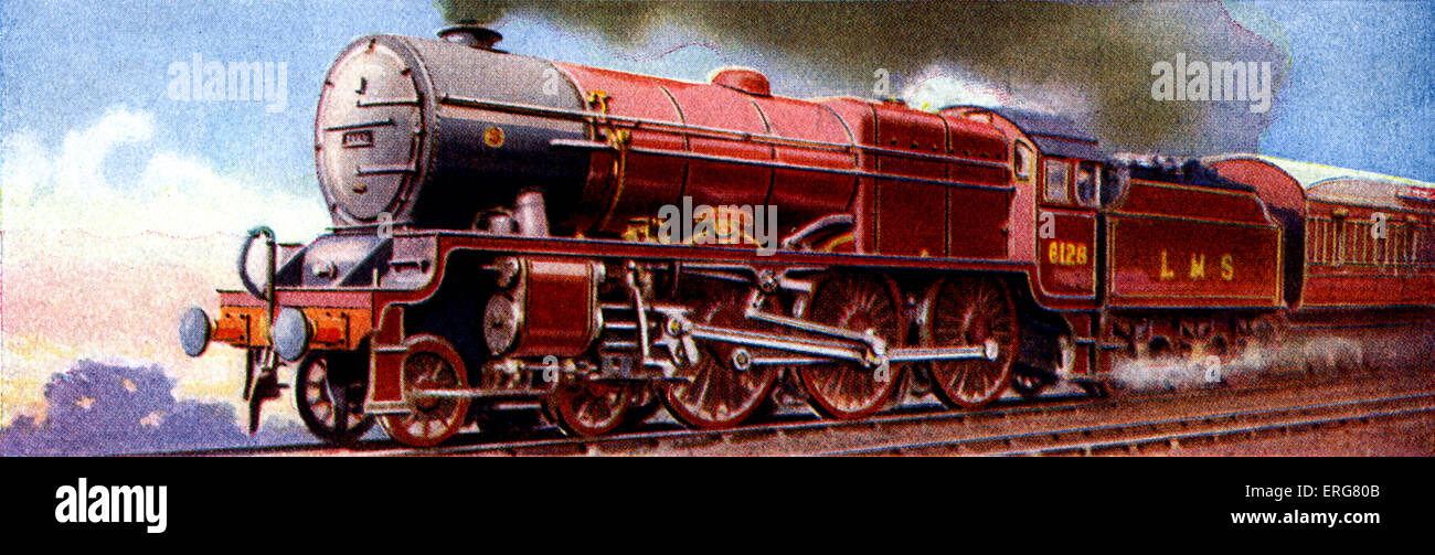 London, Midland and Scottish Railway - Royal Scot steam engine by A.H. Browne. British railway company established in 1923 under Railways Act of 1921. Stock Photo