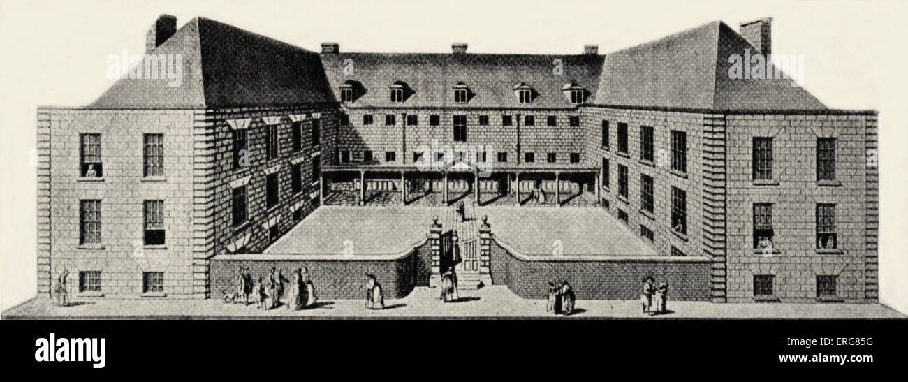 Bristol Royal Infirmary 1742. Engraving by W H tims after W Halfpenny Stock Photo