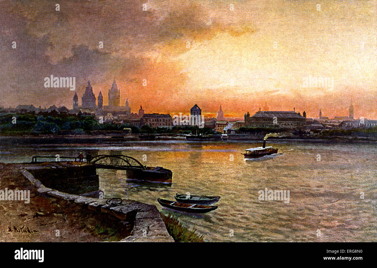 Mainz , Germany - city skyline. Capital of the German federal state of