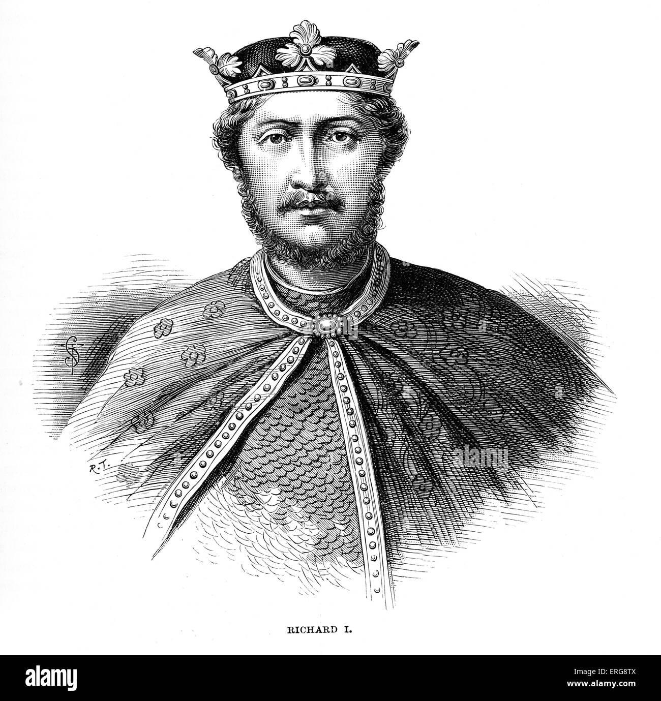 Richard I of England, ruled from  6 July 1189. Christian commander during the Third Crusade. 8 September 1157 – 6 April 1199. Stock Photo