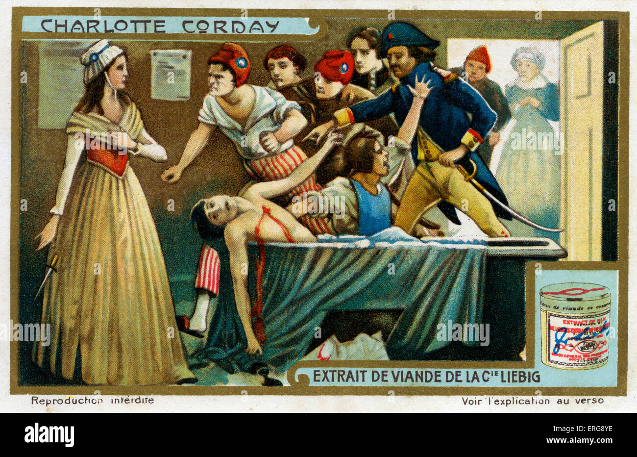 Marie-Anne Charlotte de Corday d'Armont (27 Jul 1768 – 17 Jul 1793): a heroine of the French Revolution, executed by guillotine Stock Photo