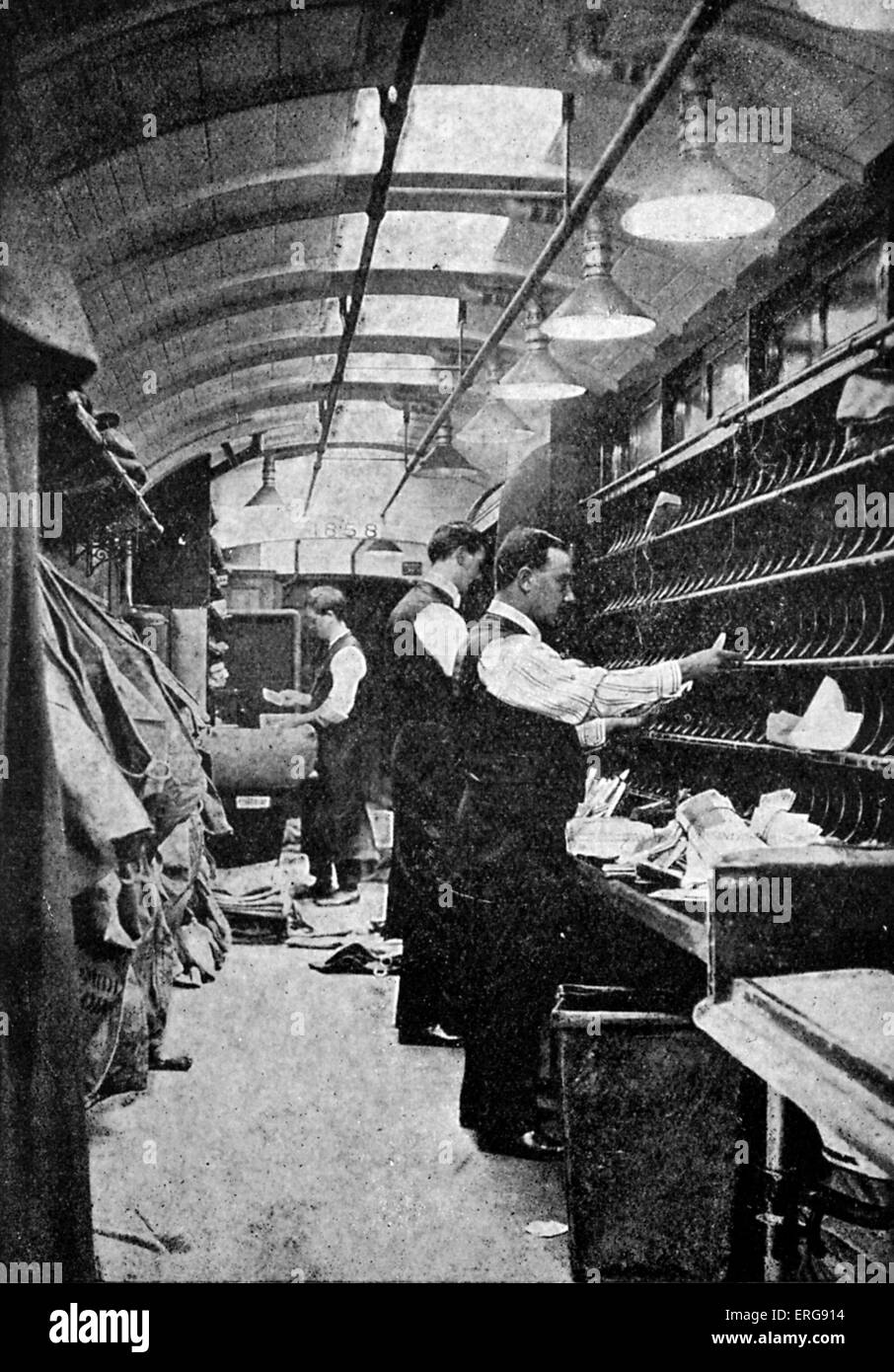 Travelling Post Office - early 20th century. UK. Stock Photo