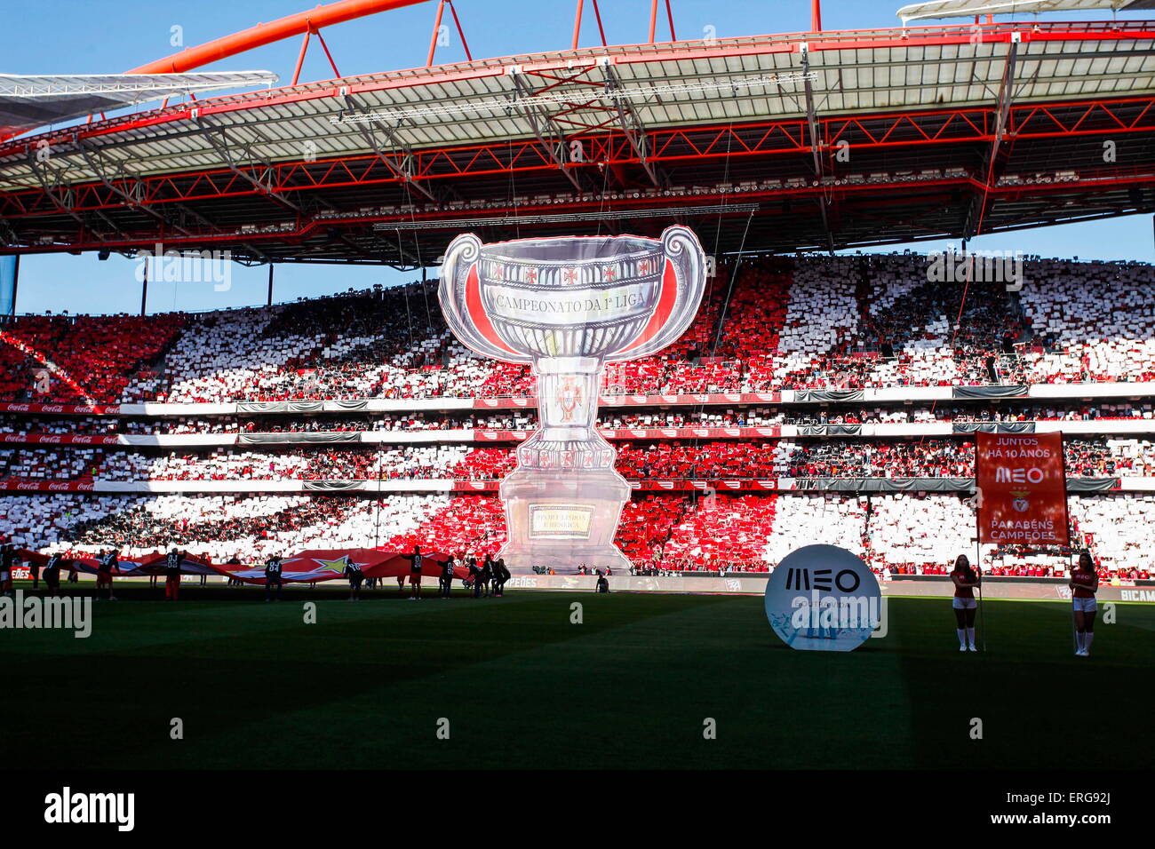 Tifo supporters Benfica - 23.05.2015 - Benfica/Maritimo - Liga Sagres .Photo : Carlos Rodriguez/Icon Sport. Stock Photo