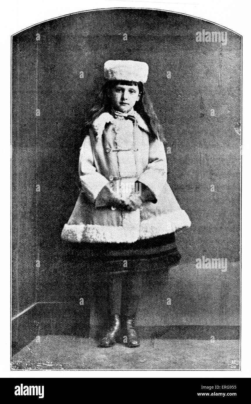 Alexandra (Xie) Kitchin - from photograph taken by Lewis Carroll. One of the many children he photographed during his lifetime. Stock Photo