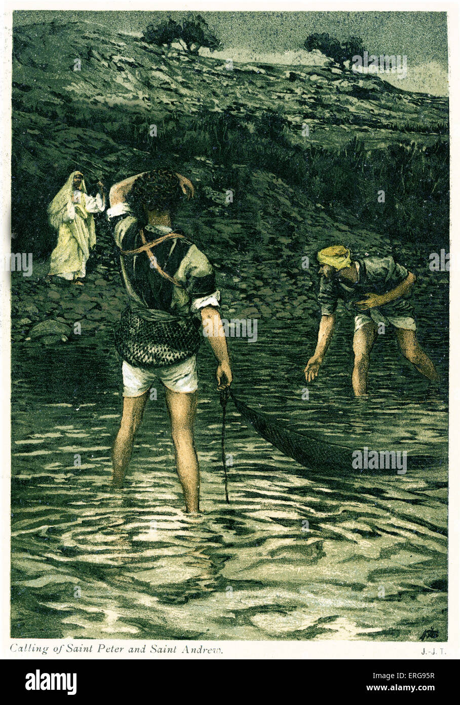 Calling of Saint Peter and Saint Andrew, Saint Matthew - Chapter 1.  Illustrated by J James Tissot. French painter 15 October Stock Photo