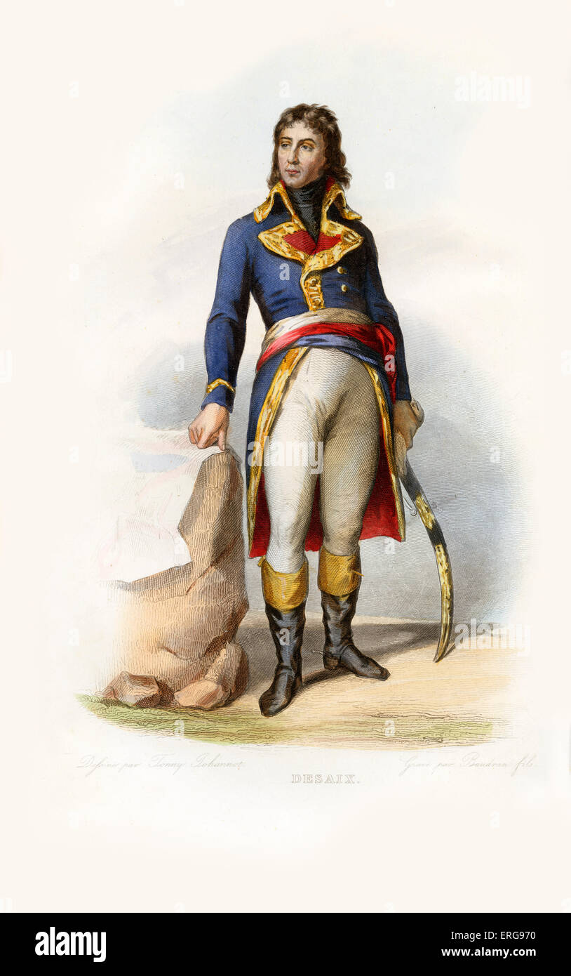 Louis Desaix. French general and military leader. 1768-1800. Engraving by Baudran.c.1847 Stock Photo
