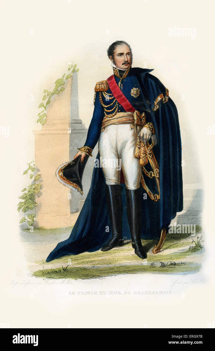 Eugène de Beauharnais. Son of Napoleon's first wife, Joséphine and Alexandre and Vicomte de Beauharnais. Prince of Venice and Stock Photo